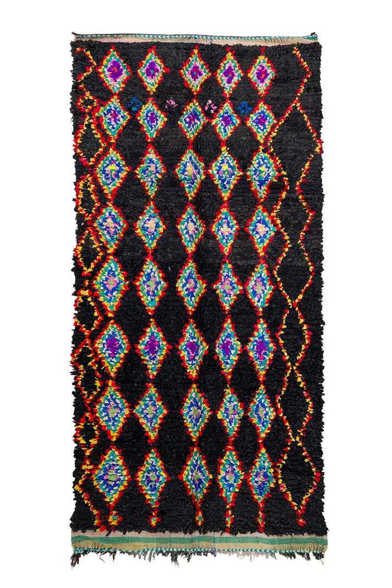 Marokkolainen Kilim matto Boucherouite 130 x 270 cm