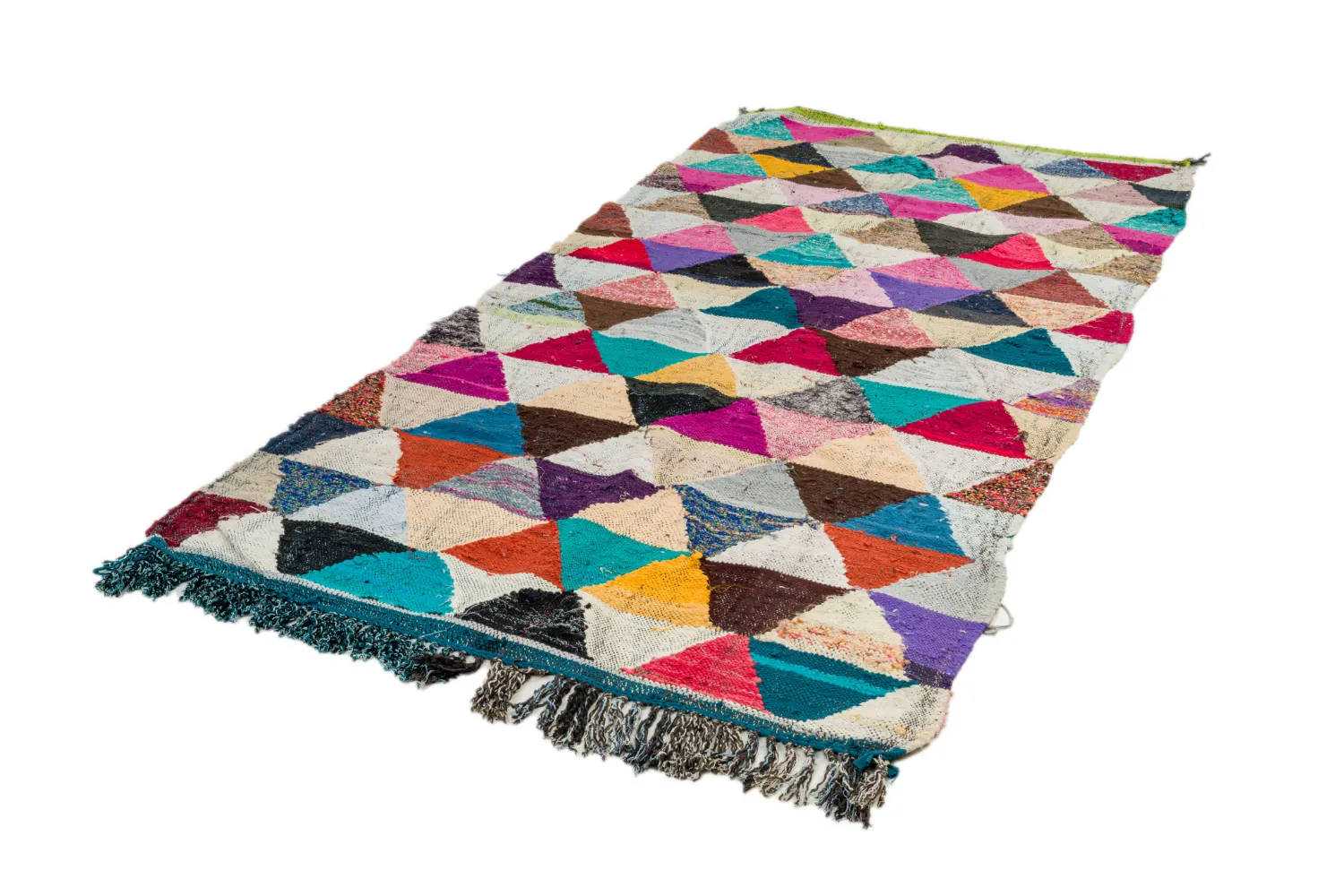 Marokkolainen Kilim matto Boucherouite 130 x 280 cm