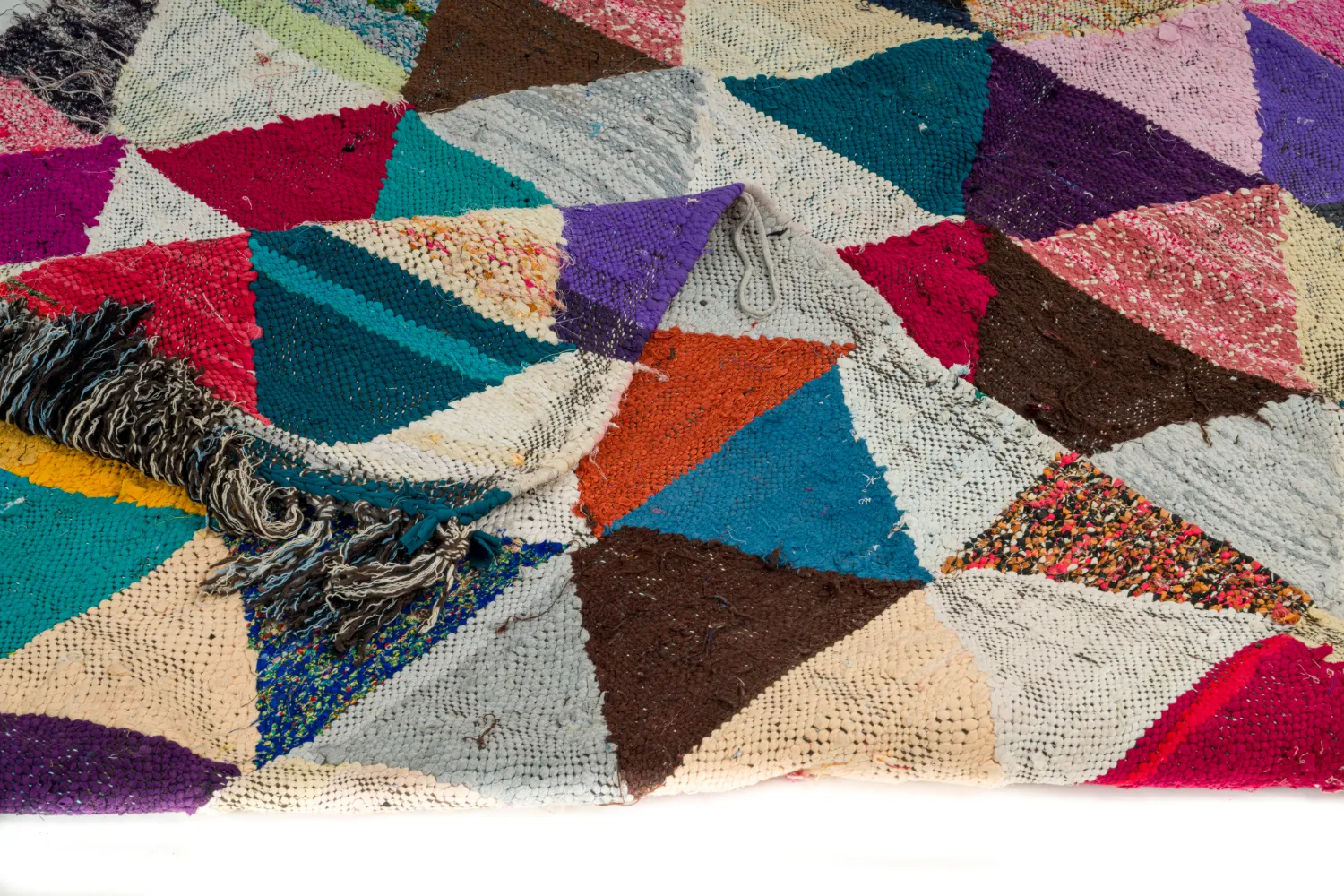 Marokkolainen Kilim matto Boucherouite 130 x 280 cm