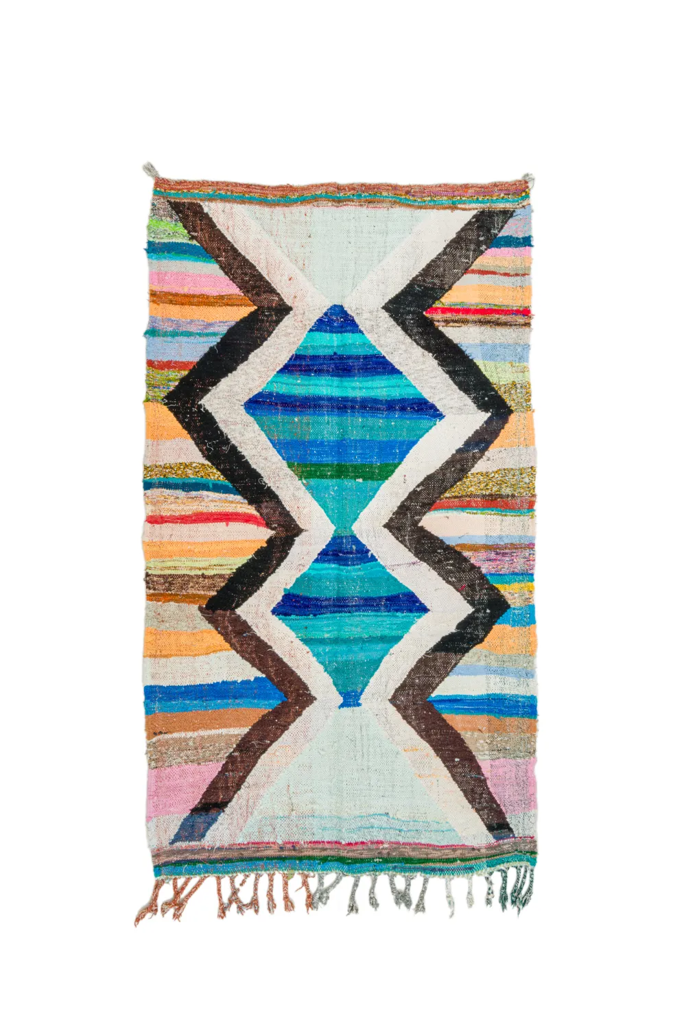 Marokkolainen Kilim matto Boucherouite 135 x 235 cm