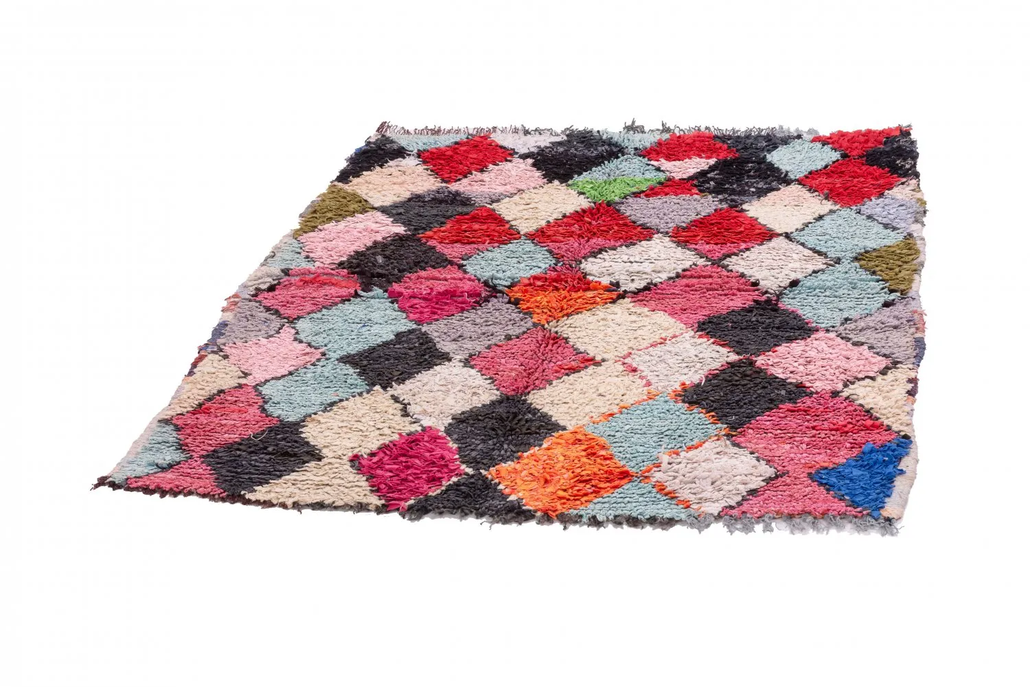 Marokkolainen Kilim matto Boucherouite 150 x 120 cm