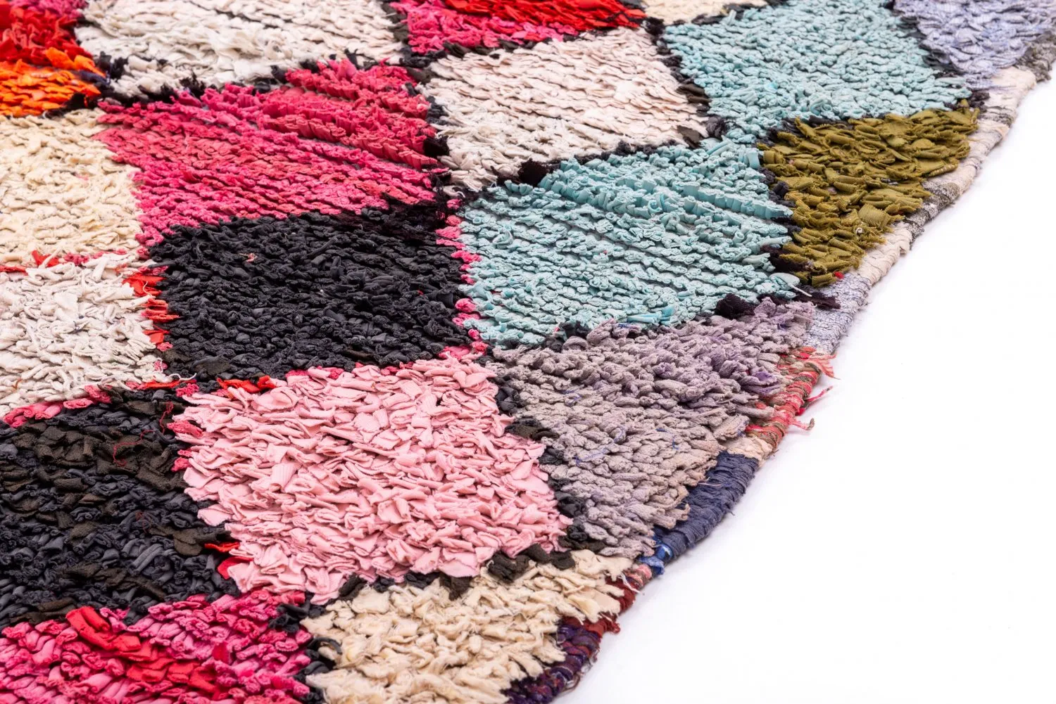 Marokkolainen Kilim matto Boucherouite 150 x 120 cm