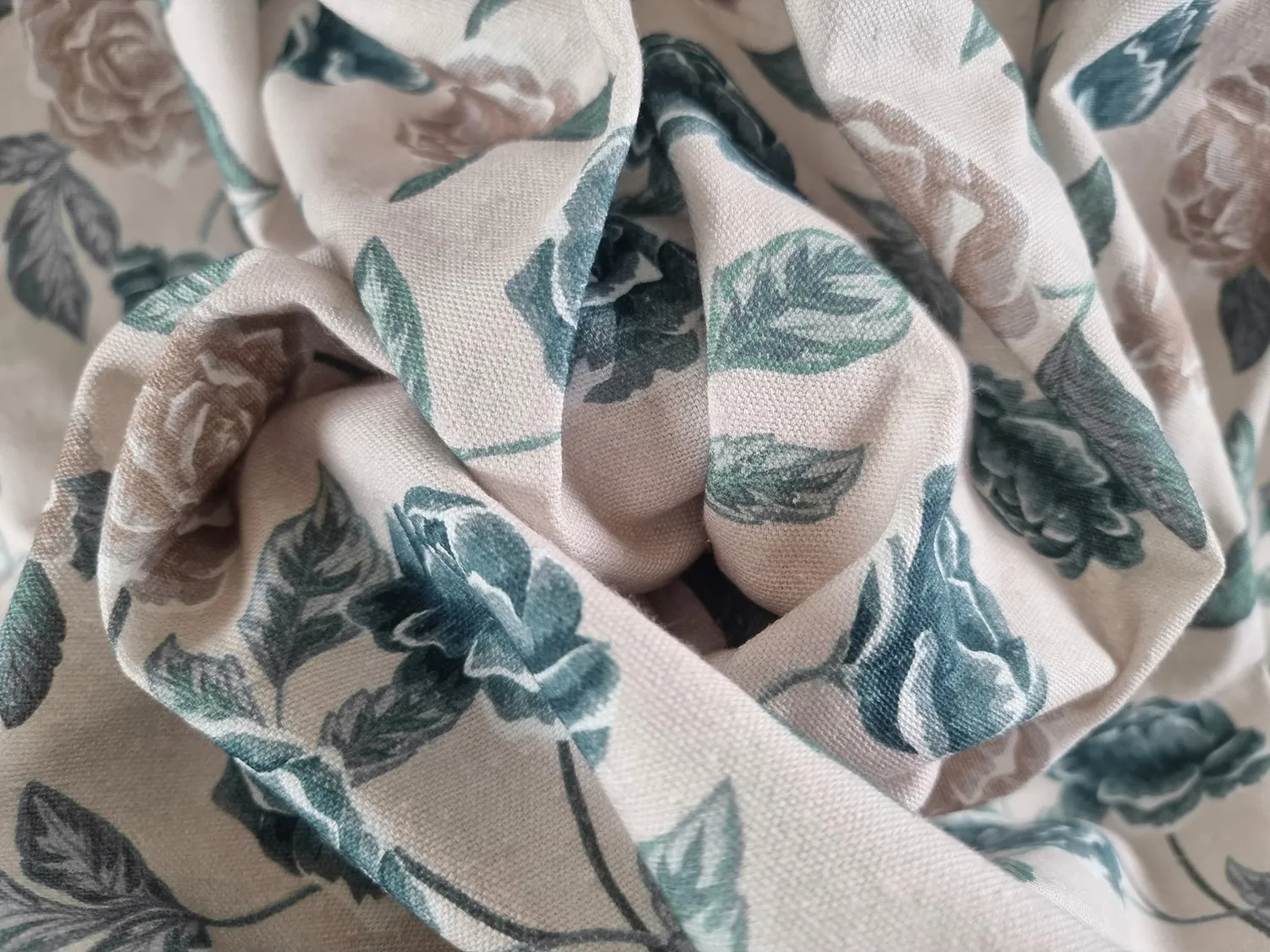 Verhot - Puuvillaverhot Wreath (sininen)