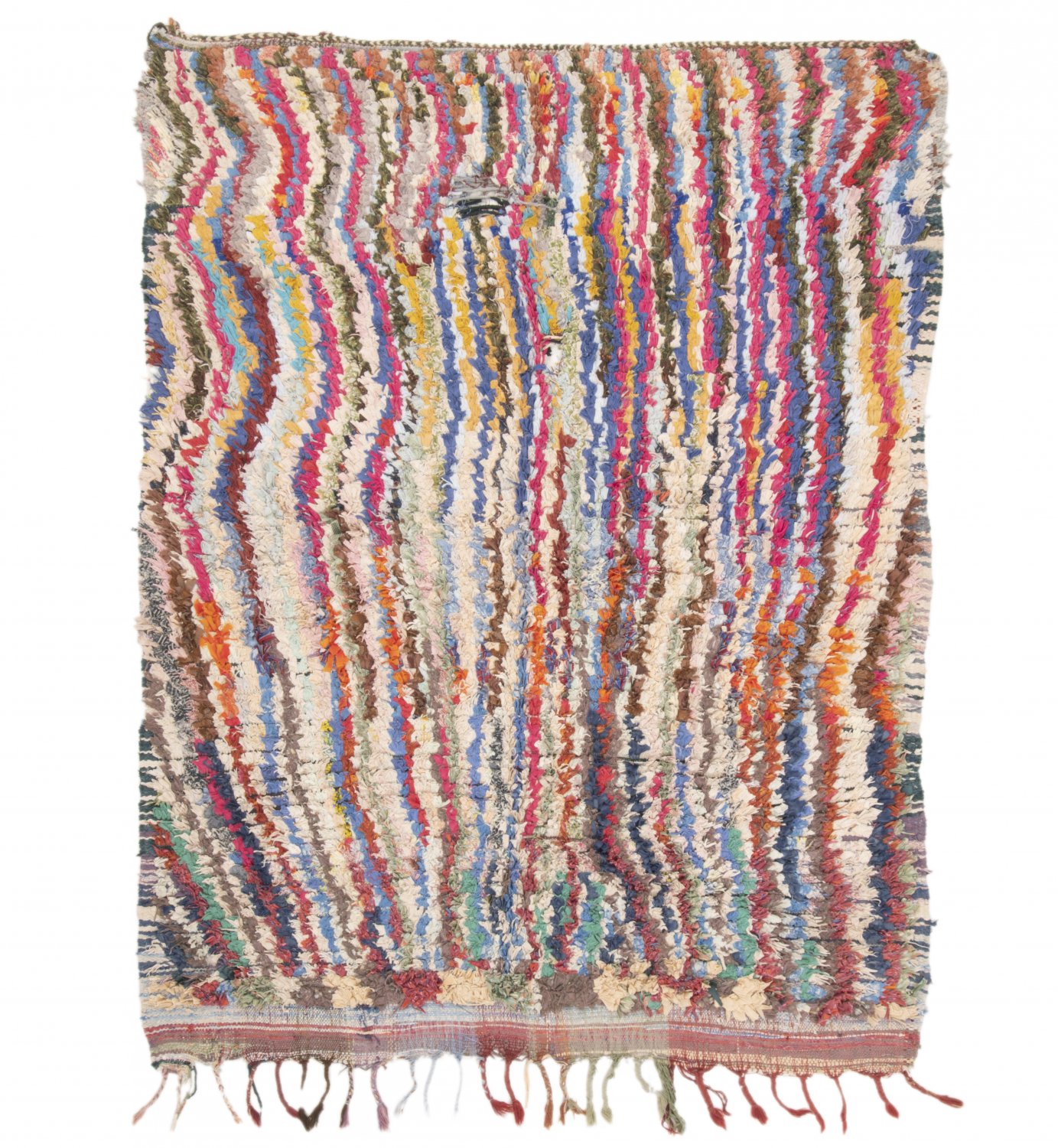 Marokkolainen Kilim matto Boucherouite 195 x 150 cm