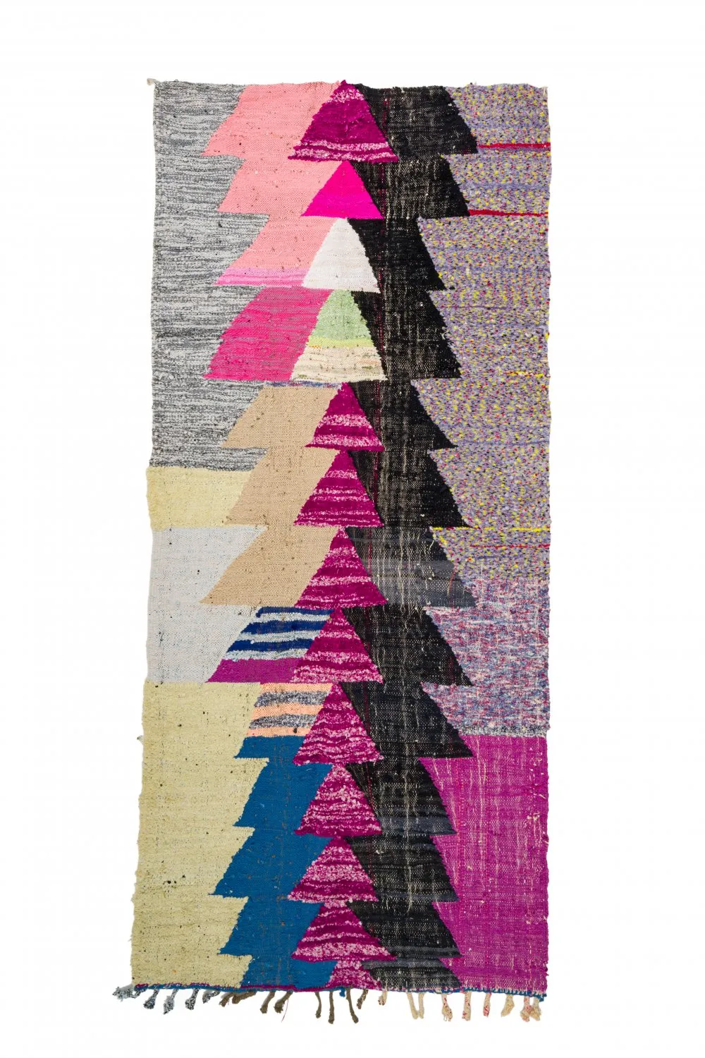 Marokkolainen Kilim matto Boucherouite 125 x 290 cm