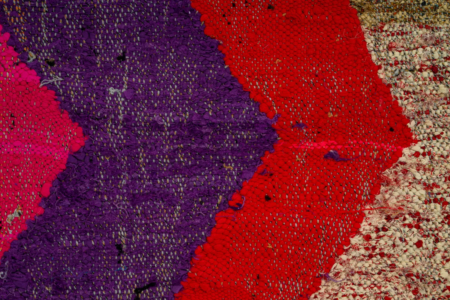 Marokkolainen Kilim matto Boucherouite 125 x 235 cm