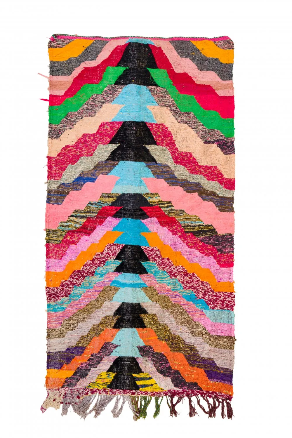 Marokkolainen Kilim matto Boucherouite 125 x 250 cm