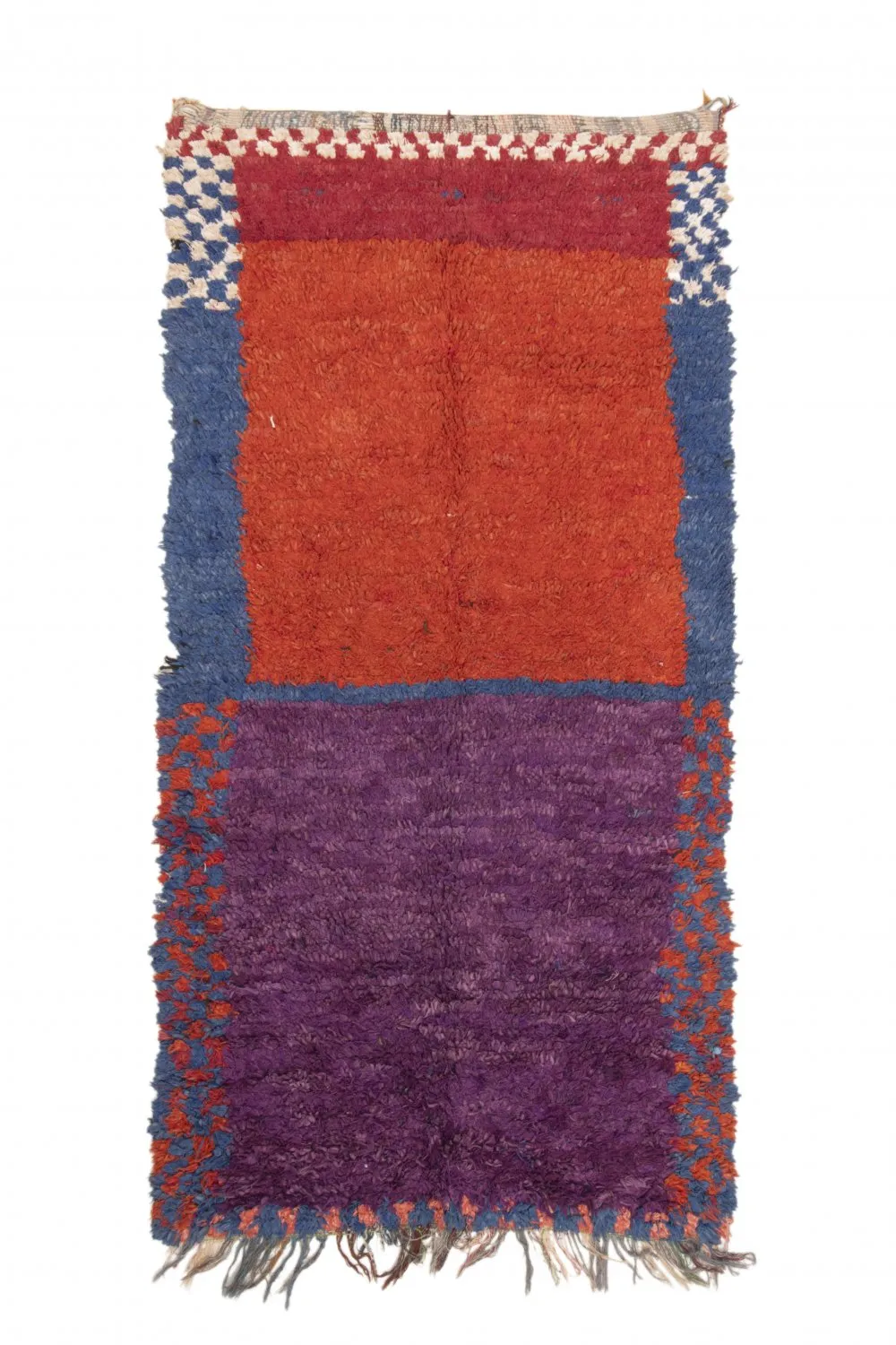 Marokkolainen Kilim matto Boucherouite 240 x 130 cm