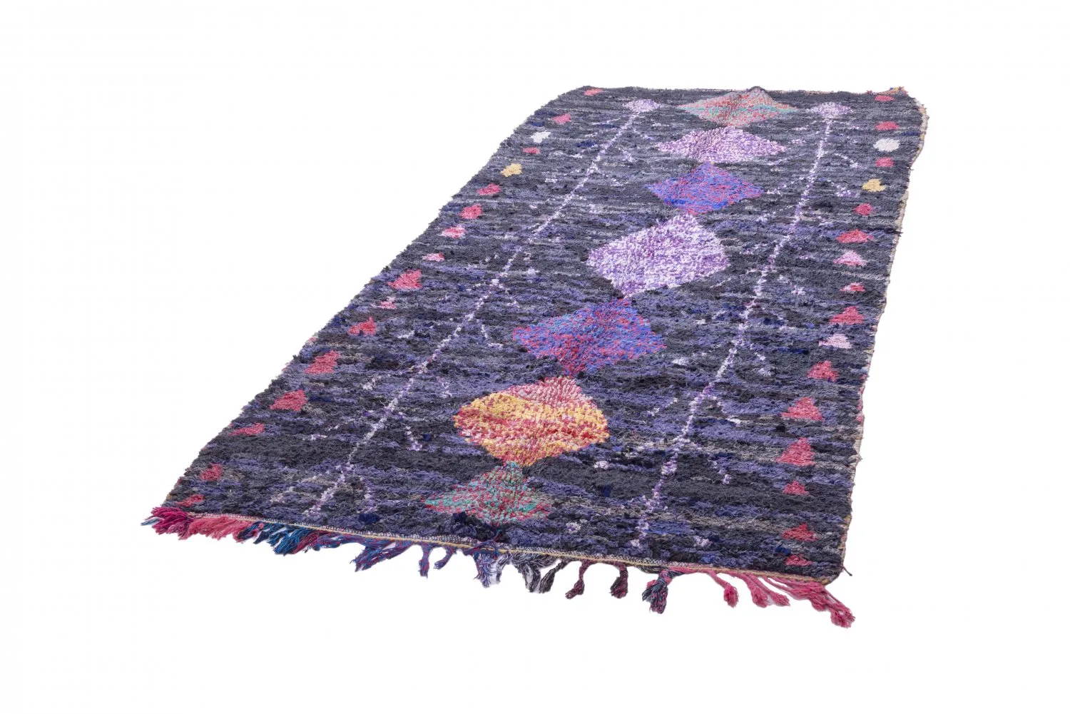 Marokkolainen Kilim matto Boucherouite 285 x 135 cm