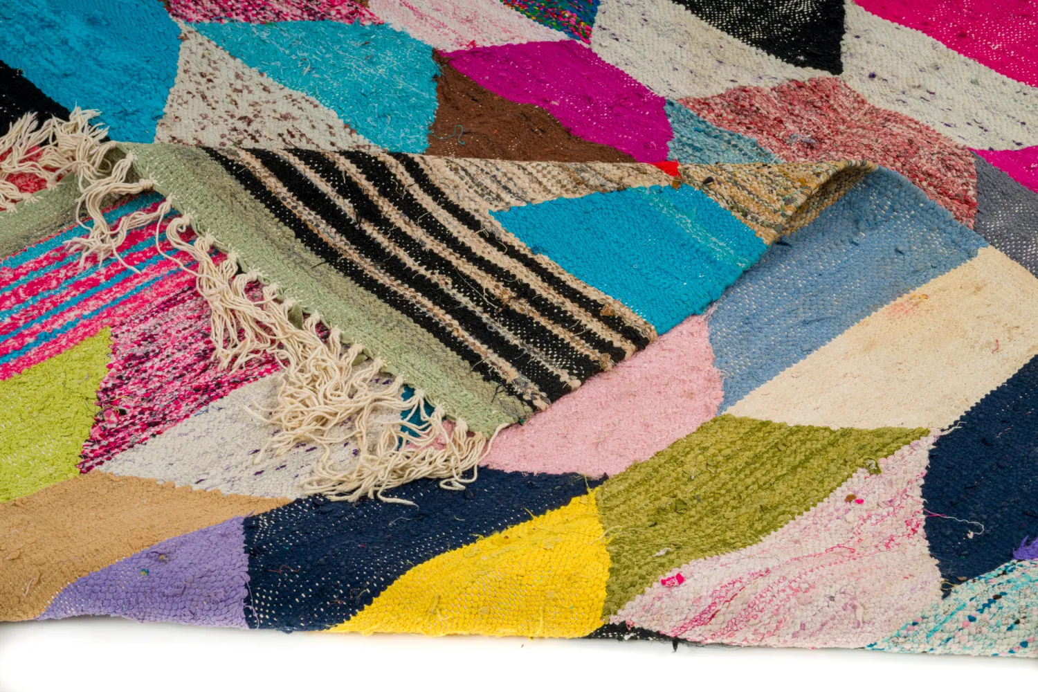 Marokkolainen Kilim matto Boucherouite 165 x 265 cm