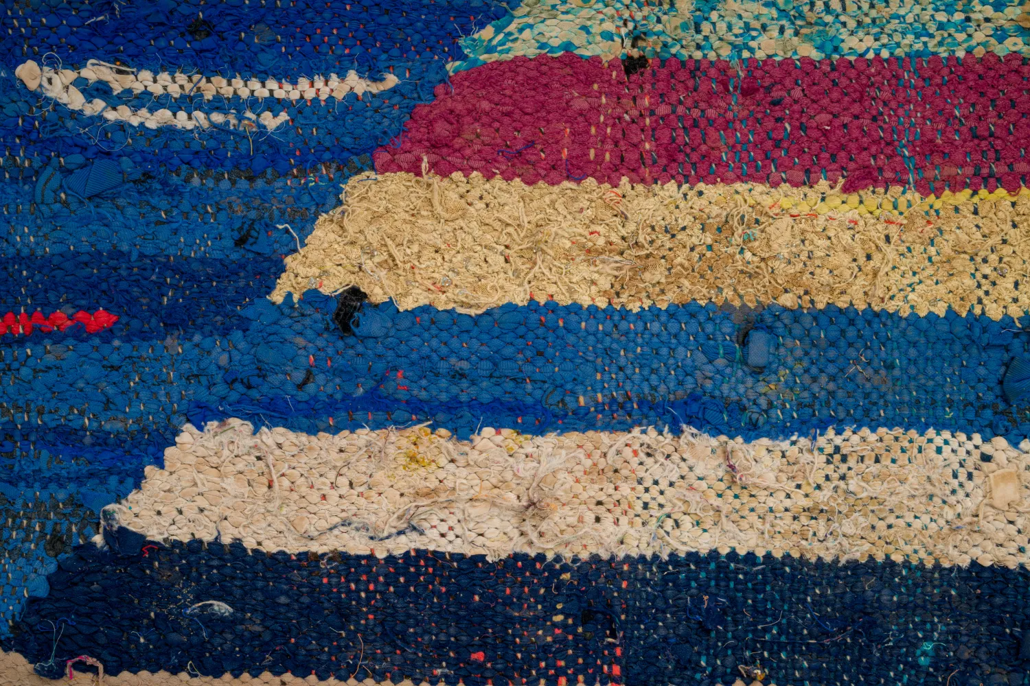 Marokkolainen Kilim matto Boucherouite 135 x 230 cm