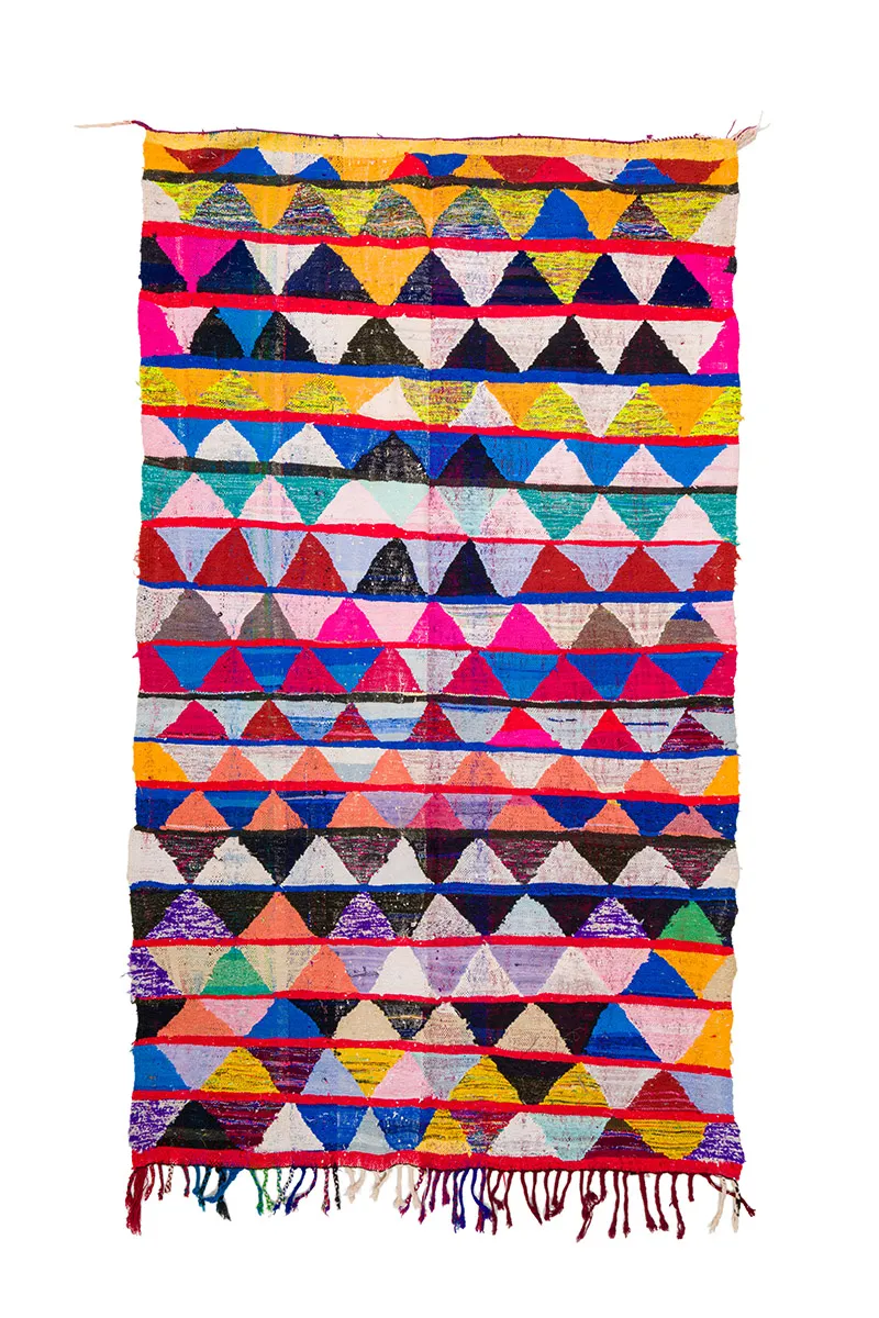 Marokkolainen Kilim matto Boucherouite 145 x 240 cm