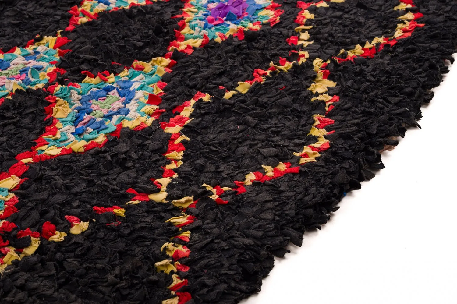 Marokkolainen Kilim matto Boucherouite 130 x 270 cm