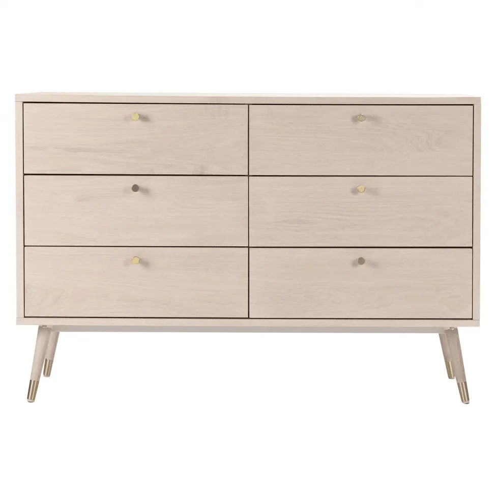 Pukeutuja - Prime - 6 lådor (valkotammi)