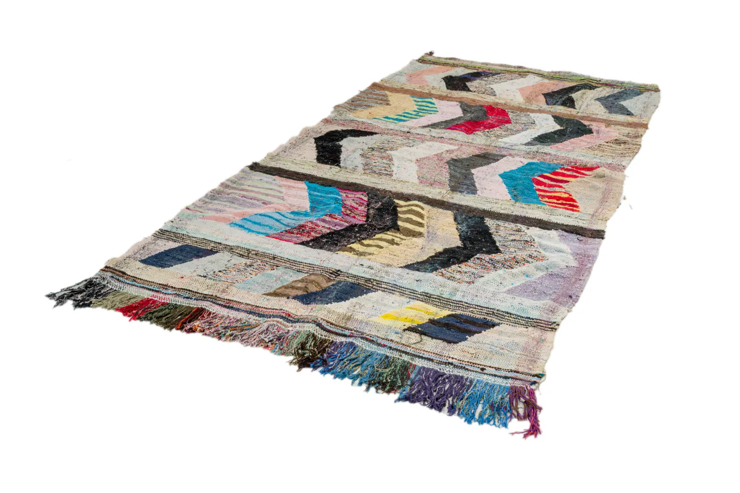 Marokkolainen Kilim matto Boucherouite 155 x 305 cm