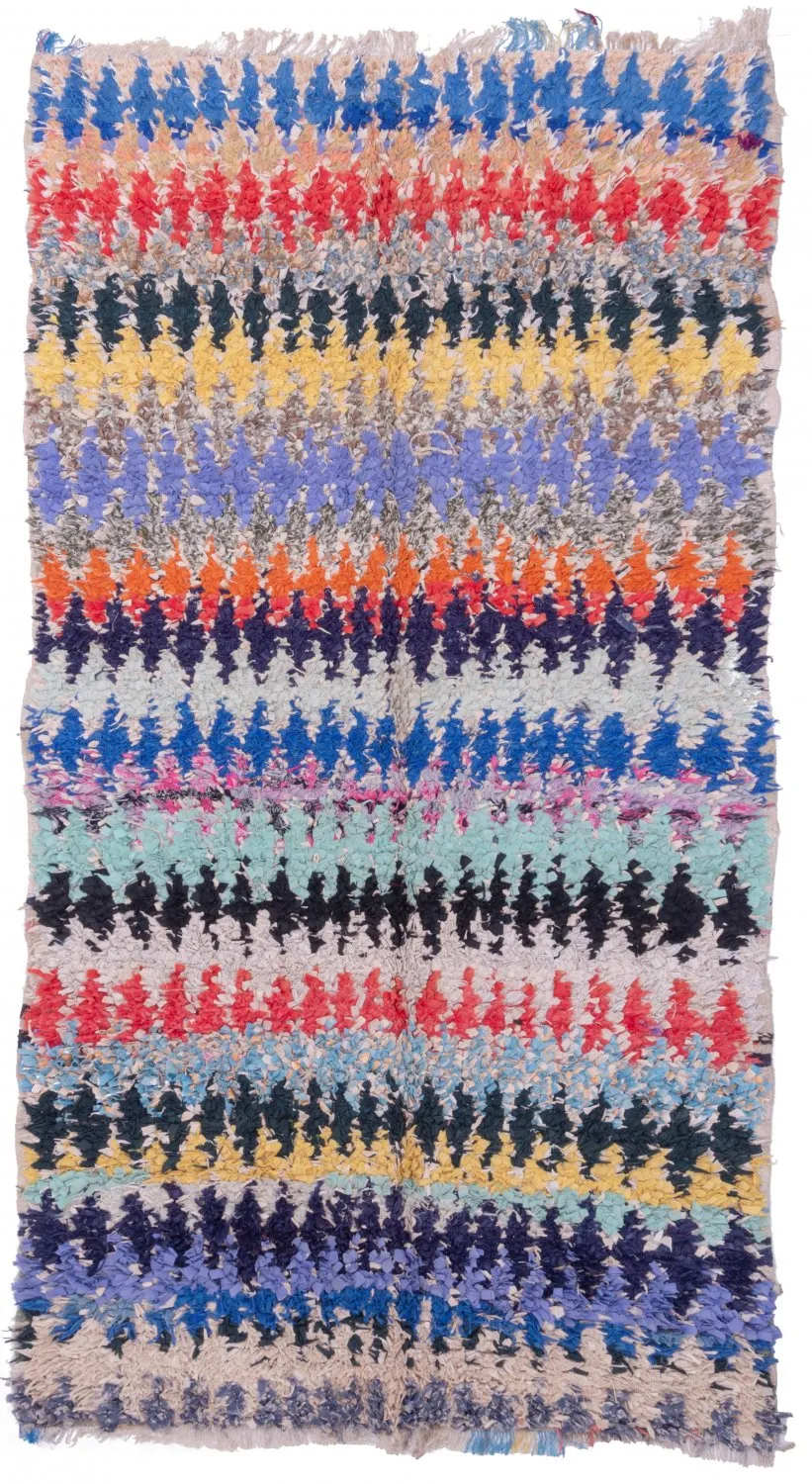Marokkolainen Kilim matto Boucherouite 230 x 125 cm