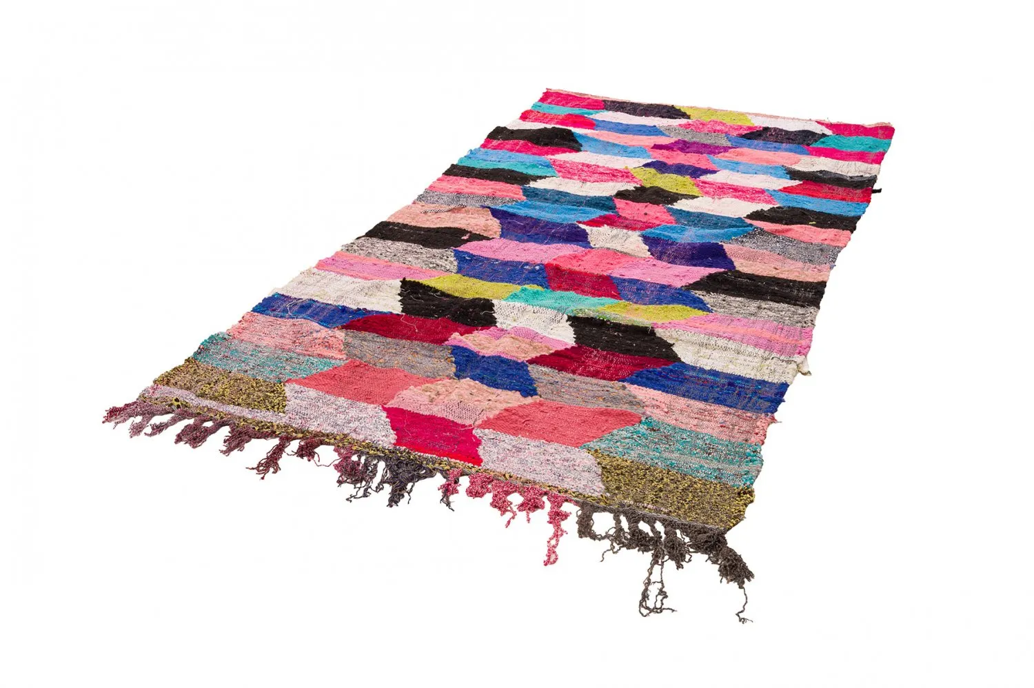 Marokkolainen Kilim matto Boucherouite 150 x 305 cm