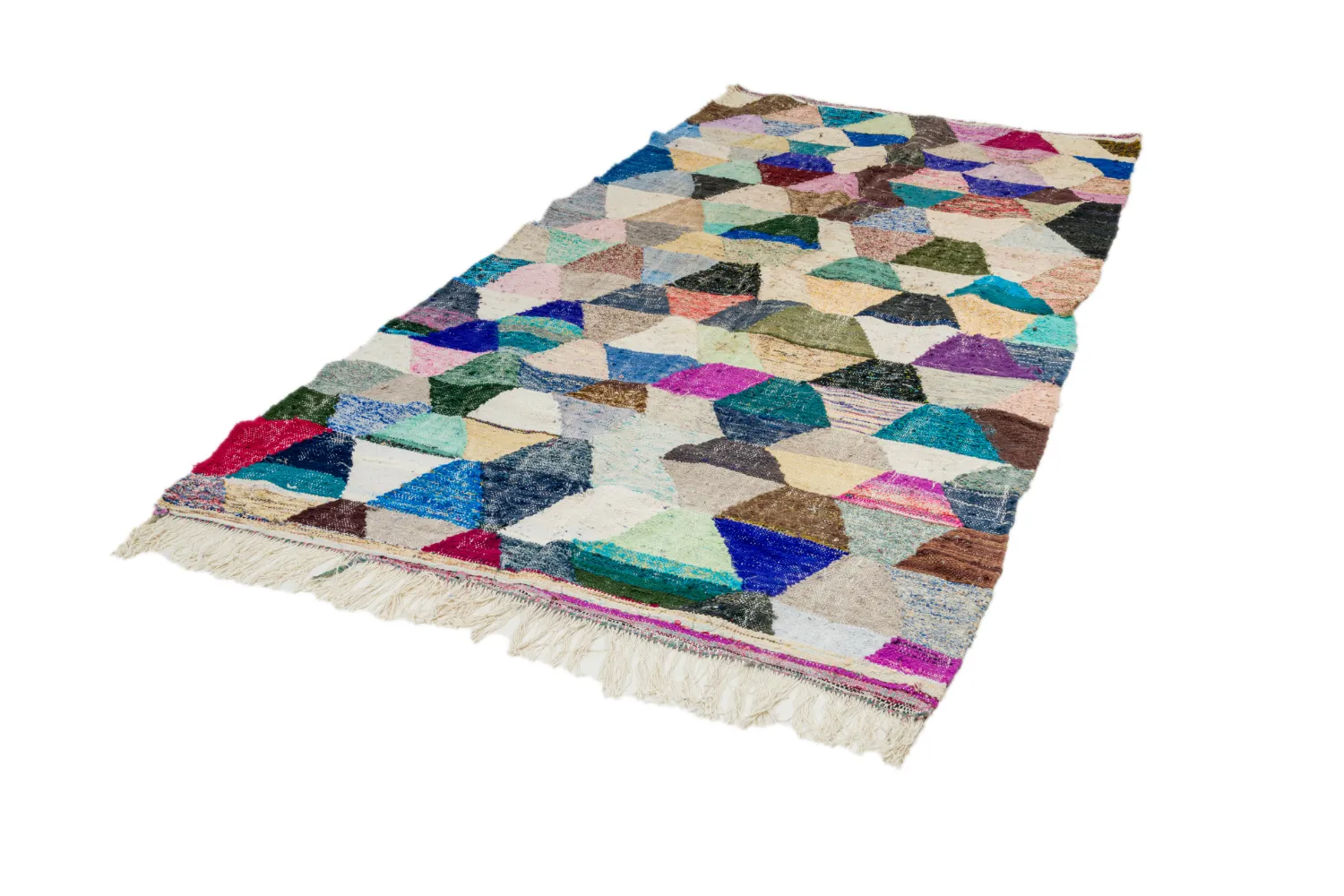 Marokkolainen Kilim matto Boucherouite 150 x 305 cm