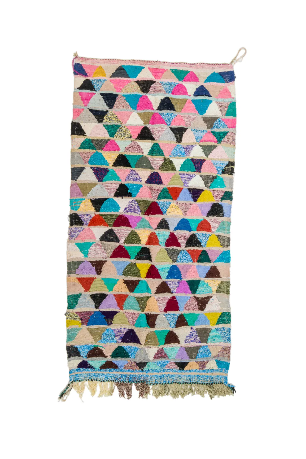 Marokkolainen Kilim matto Boucherouite 125 x 255 cm