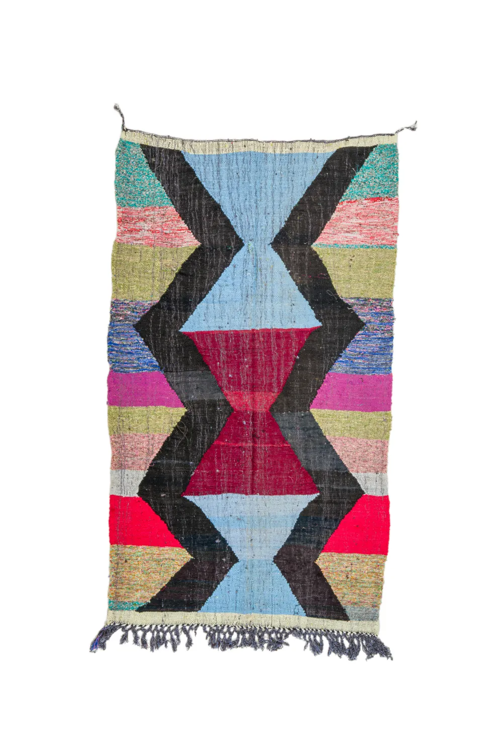 Marokkolainen Kilim matto Boucherouite 135 x 240 cm