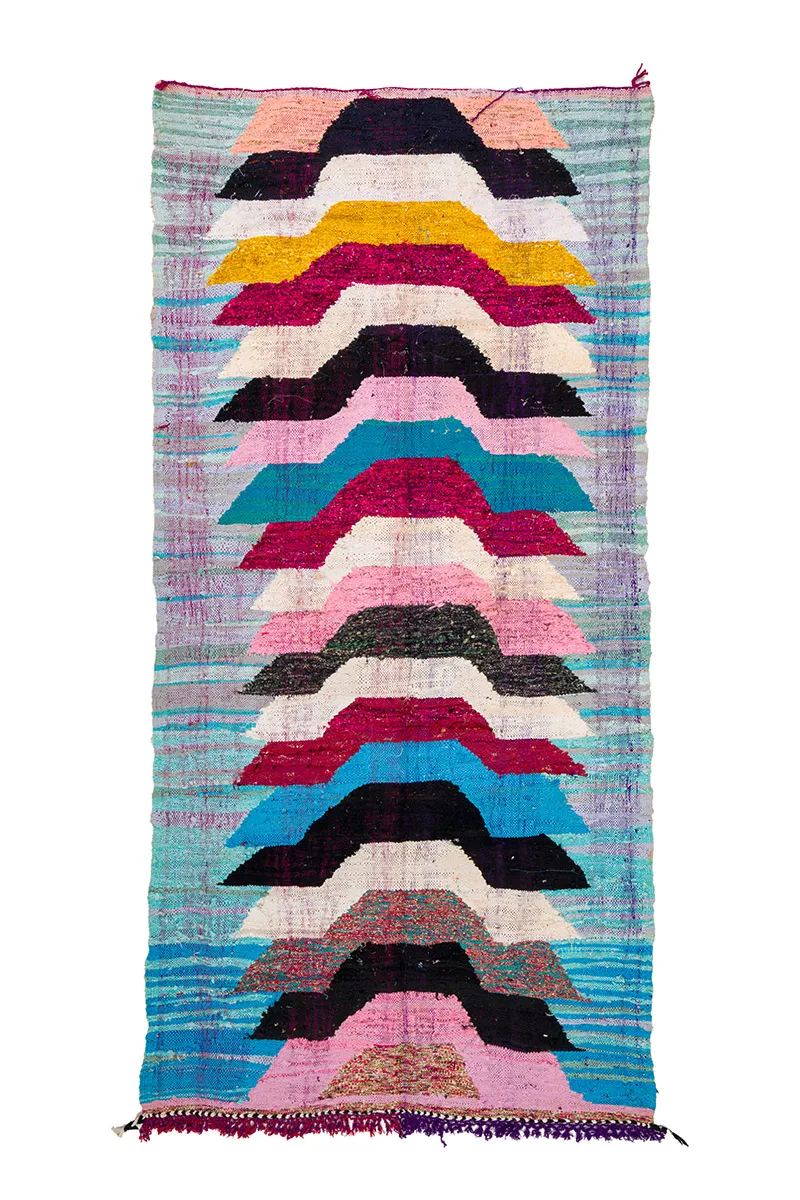 Marokkolainen Kilim matto Boucherouite 150 x 310 cm