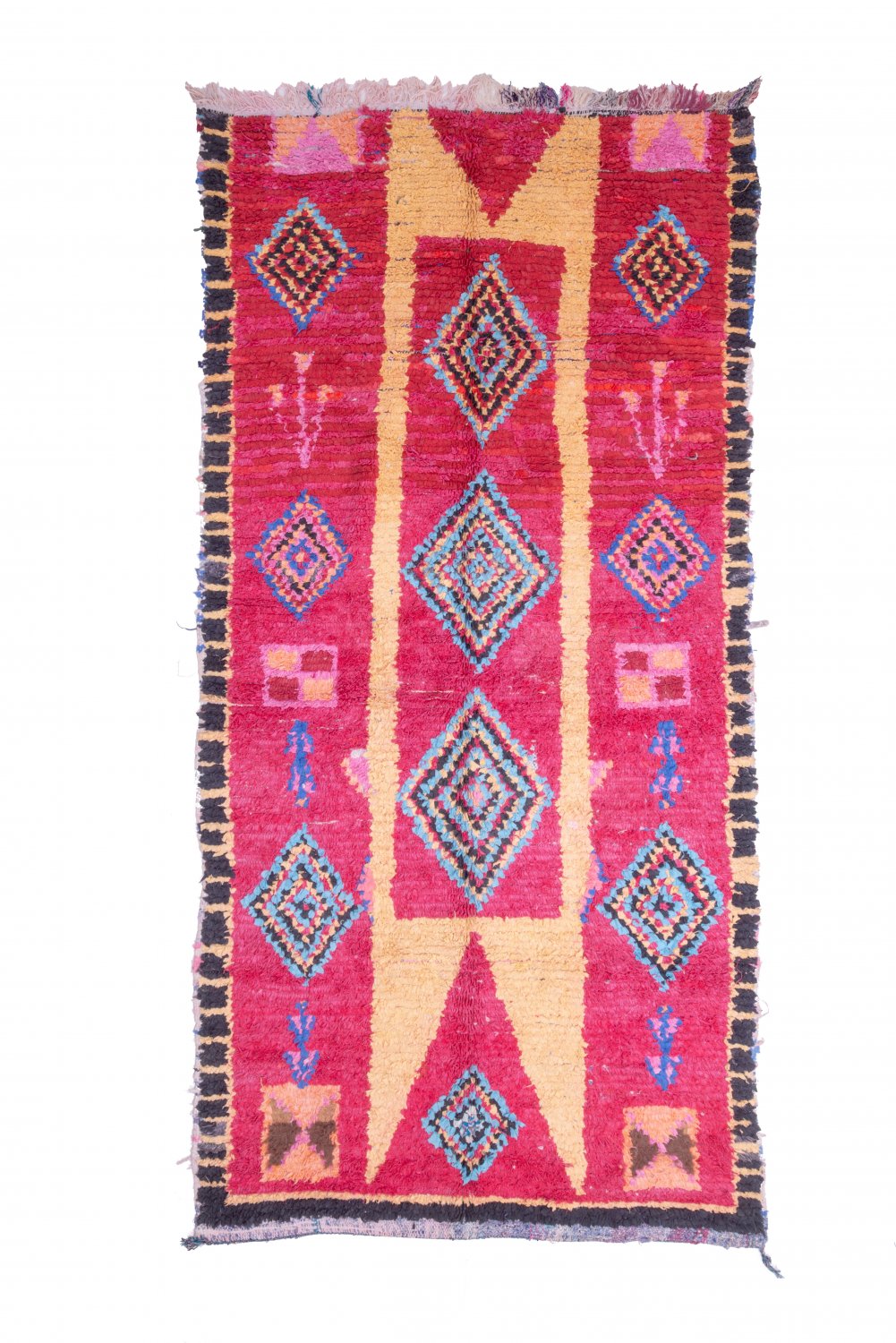 Marokkolainen Kilim matto Boucherouite 295 x 145 cm