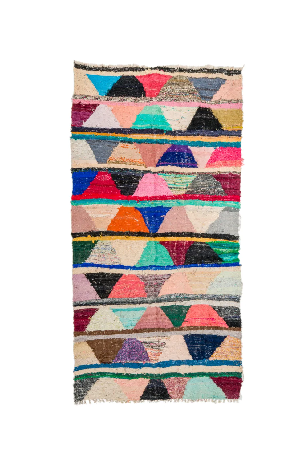 Marokkolainen Kilim matto Boucherouite 135 x 270 cm