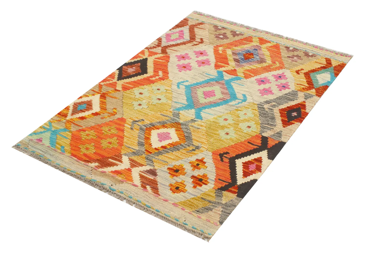 Itämainen Matto - Vegi Kelim Hand Woven - 86 x 125 cm