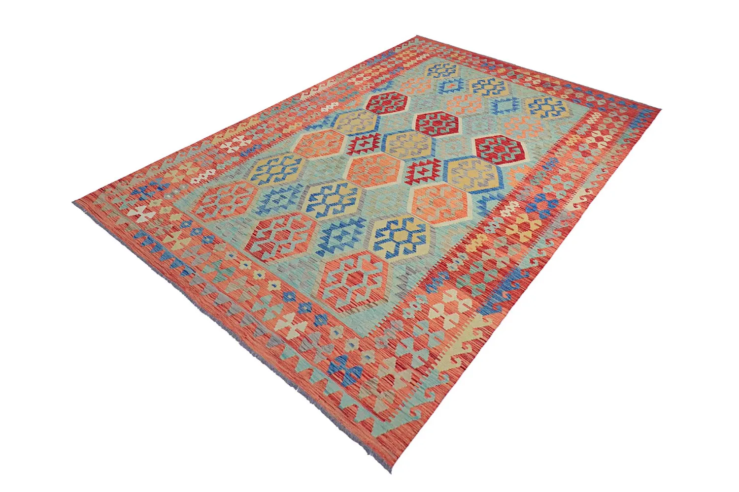 Itämainen Matto - Vegi Kelim Hand Woven - 196 x 292 cm