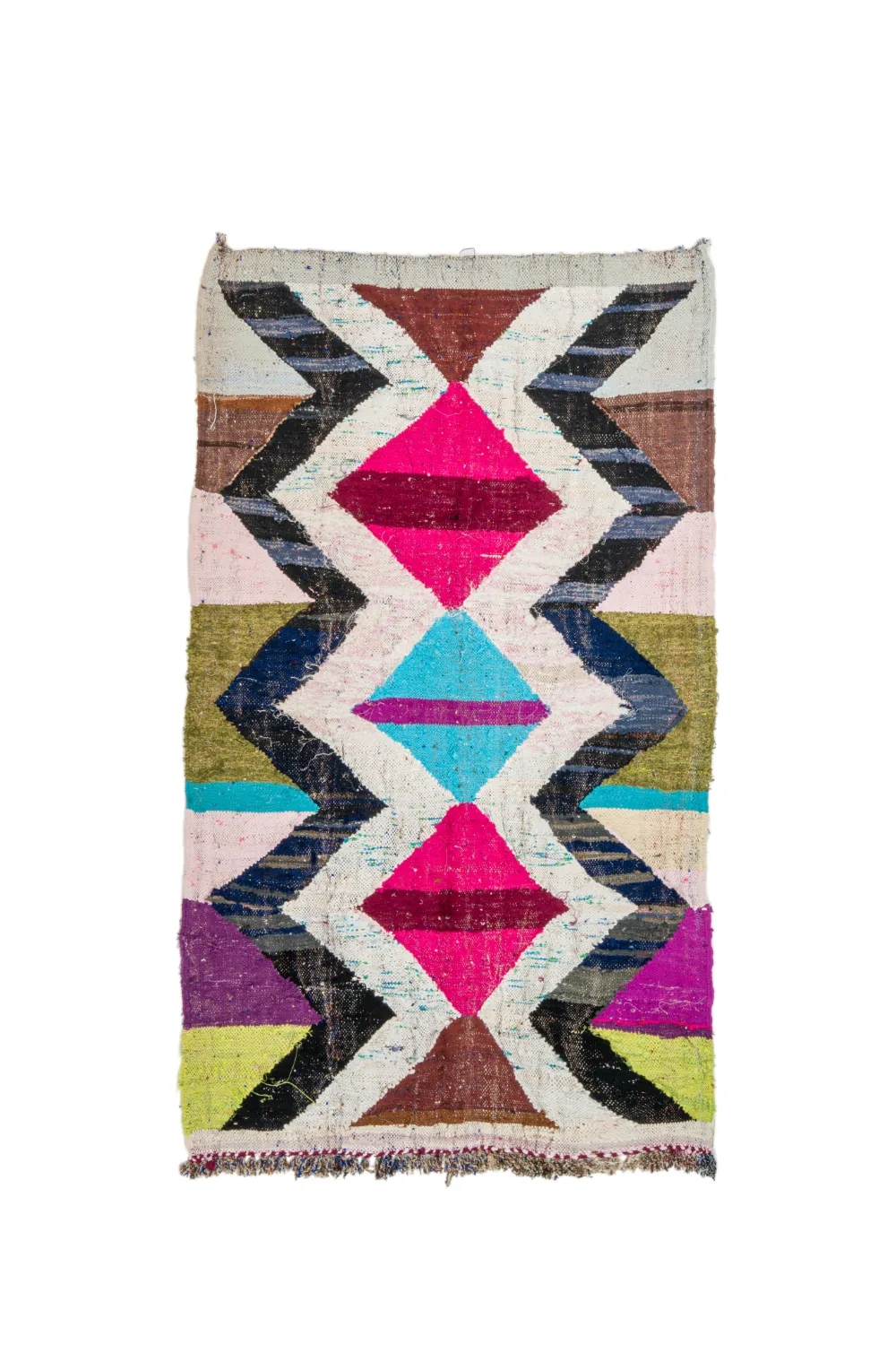 Marokkolainen Kilim matto Boucherouite 135 x 230 cm