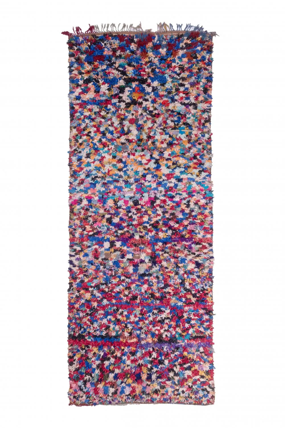 Marokkolainen Kilim matto Boucherouite 370 x 145 cm