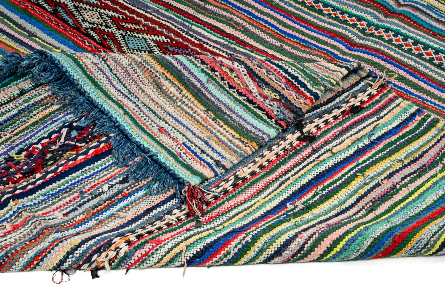 Marokkolainen Kilim matto Boucherouite 150 x 340 cm