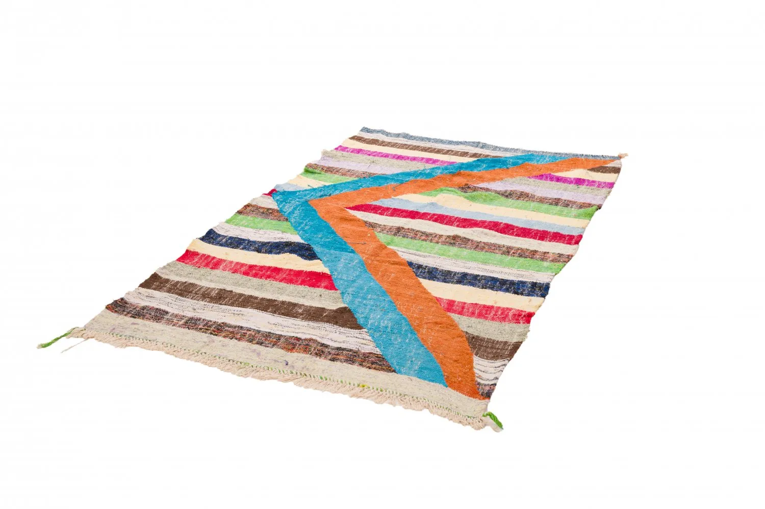 Marokkolainen Kilim matto Boucherouite 125 x 215 cm