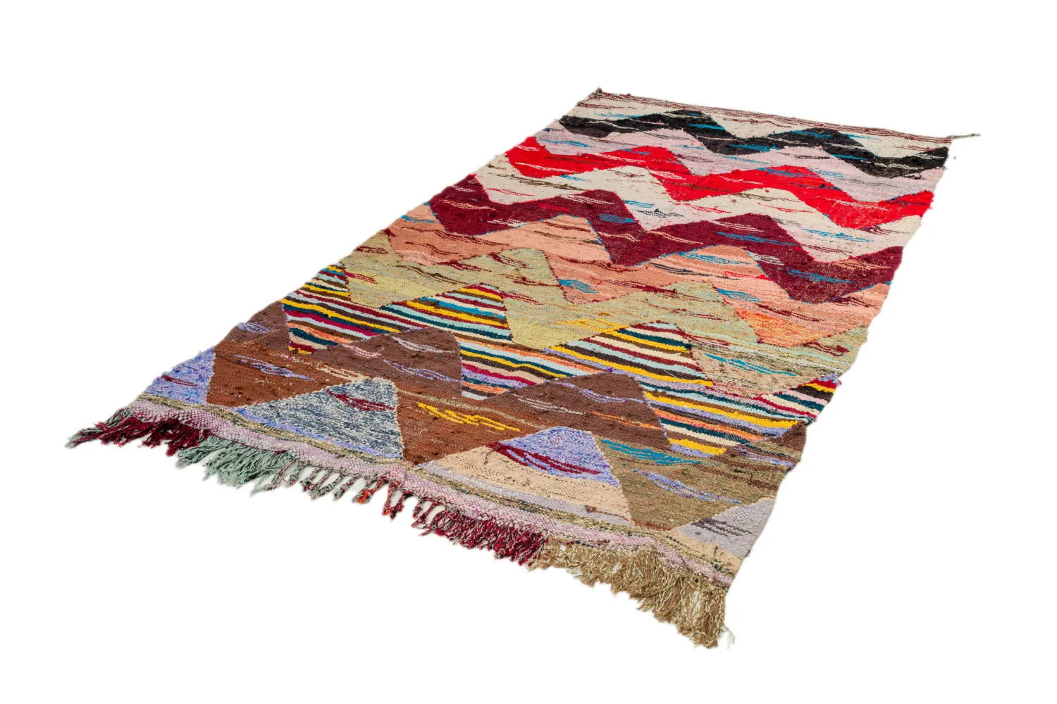 Marokkolainen Kilim matto Boucherouite 160 x 295 cm