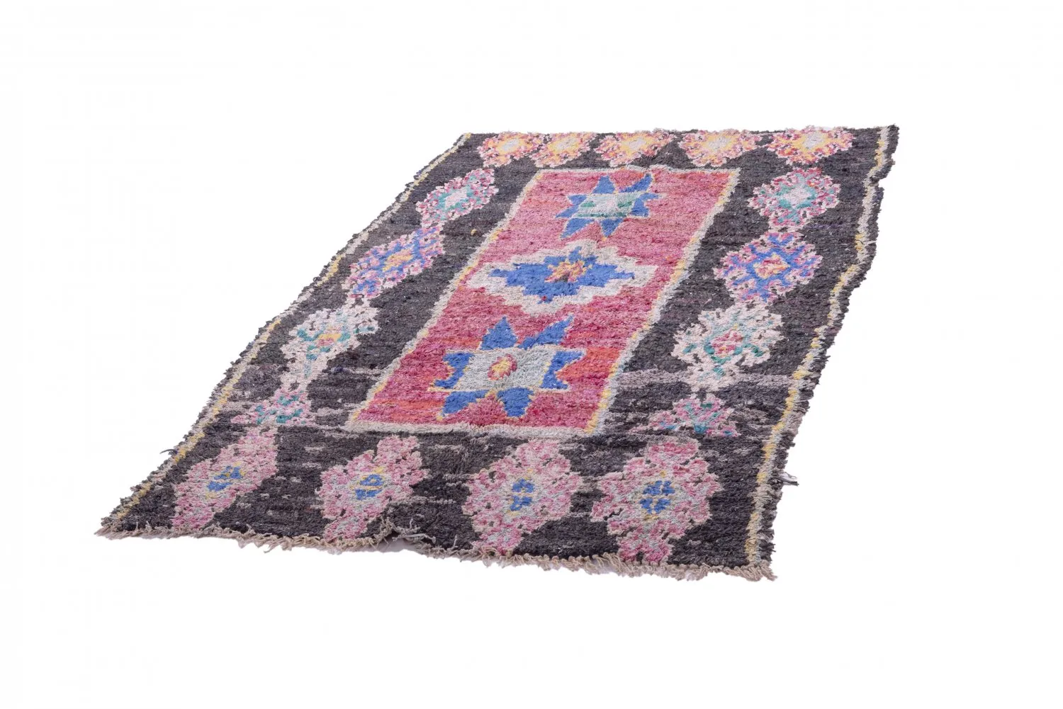 Marokkolainen Kilim matto Boucherouite 225 x 130 cm