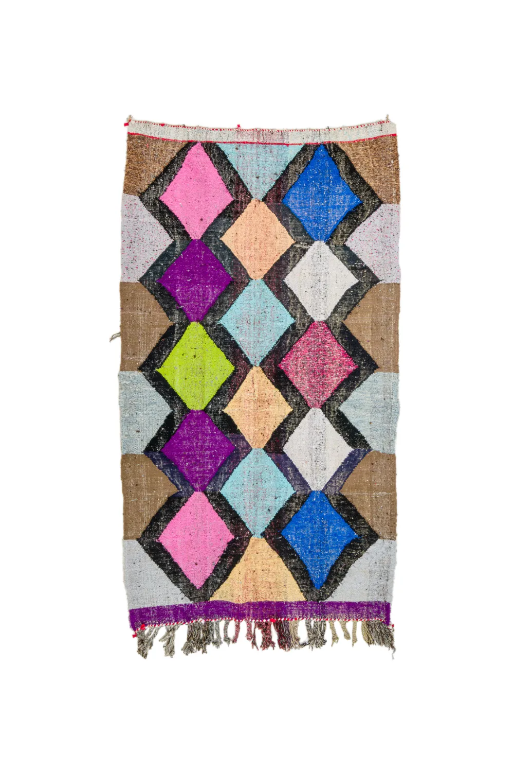 Marokkolainen Kilim matto Boucherouite 135 x 230 cm