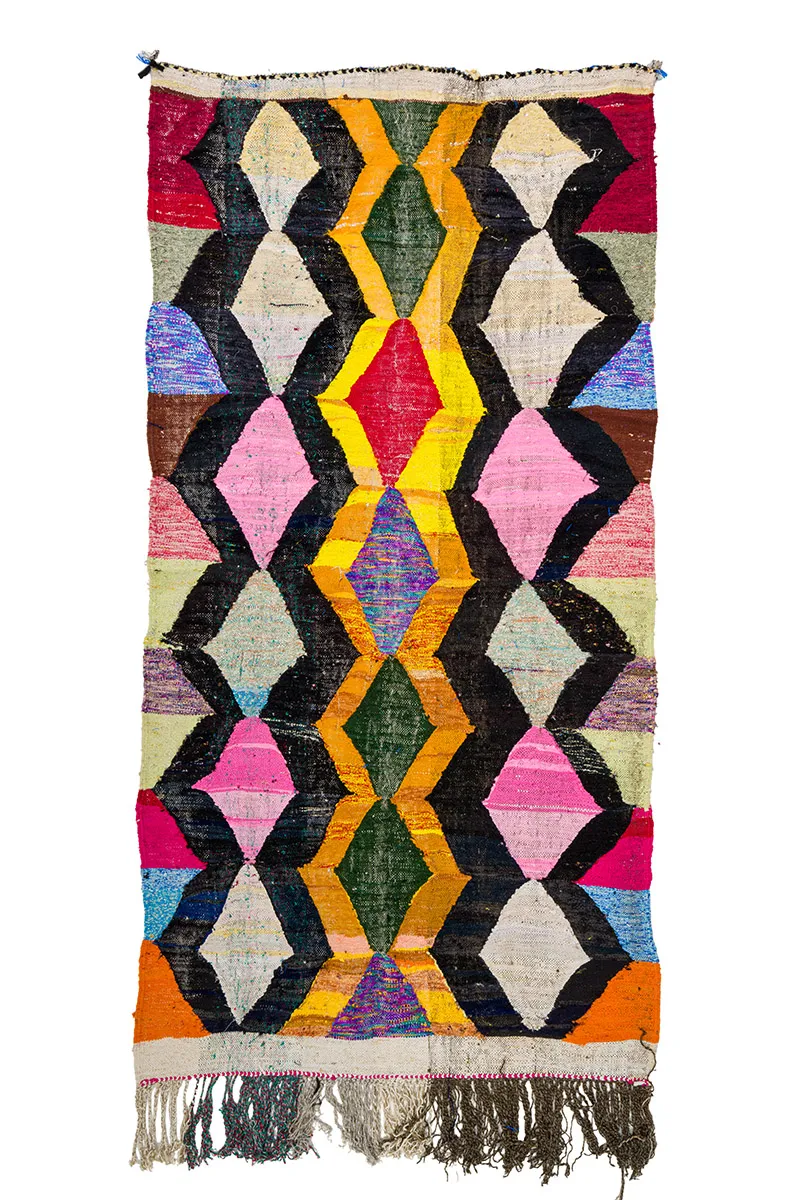 Marokkolainen Kilim matto Boucherouite 150 x 305 cm