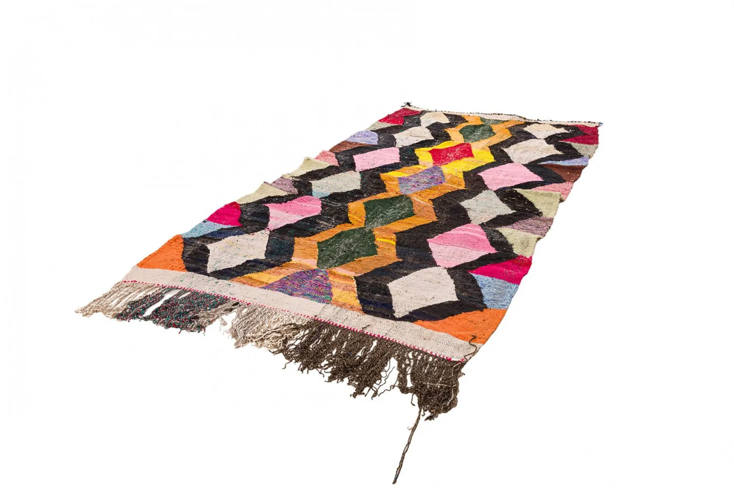 Marokkolainen Kilim matto Boucherouite 150 x 305 cm