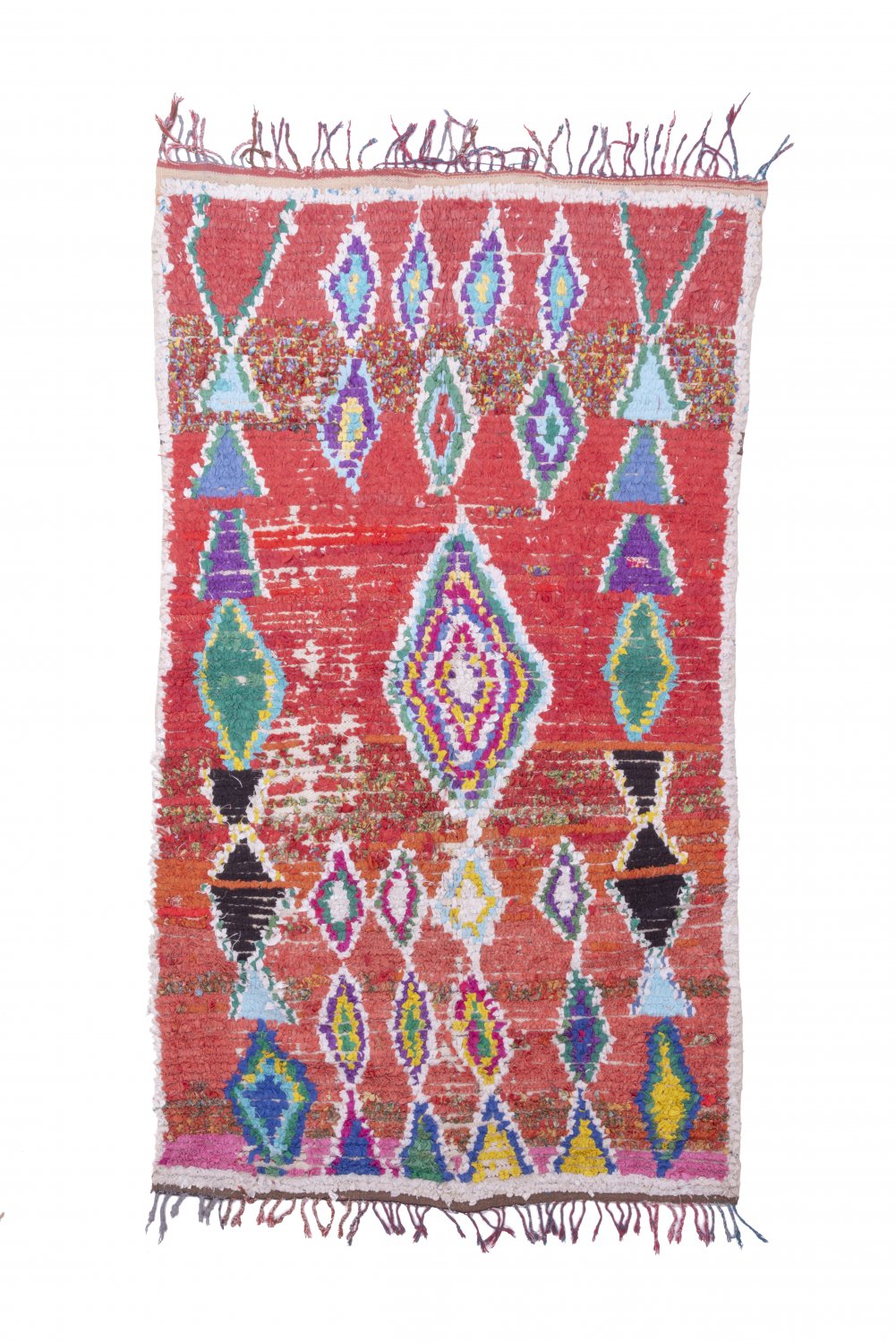 Marokkolainen Kilim matto Boucherouite 220 x 125 cm