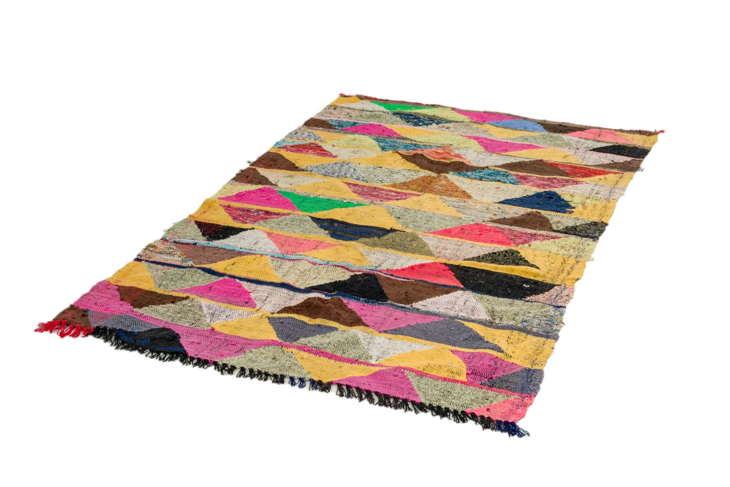 Marokkolainen Kilim matto Boucherouite 140 x 230 cm