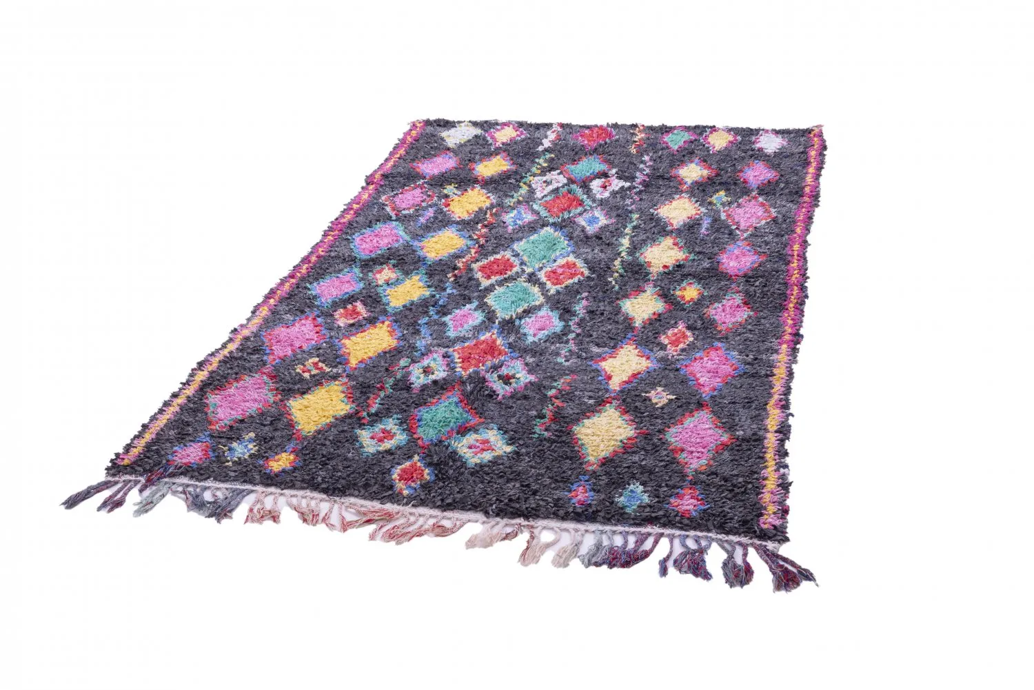 Marokkolainen Kilim matto Boucherouite 240 x 135 cm