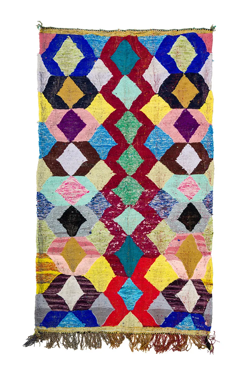 Marokkolainen Kilim matto Boucherouite 150 x 255 cm