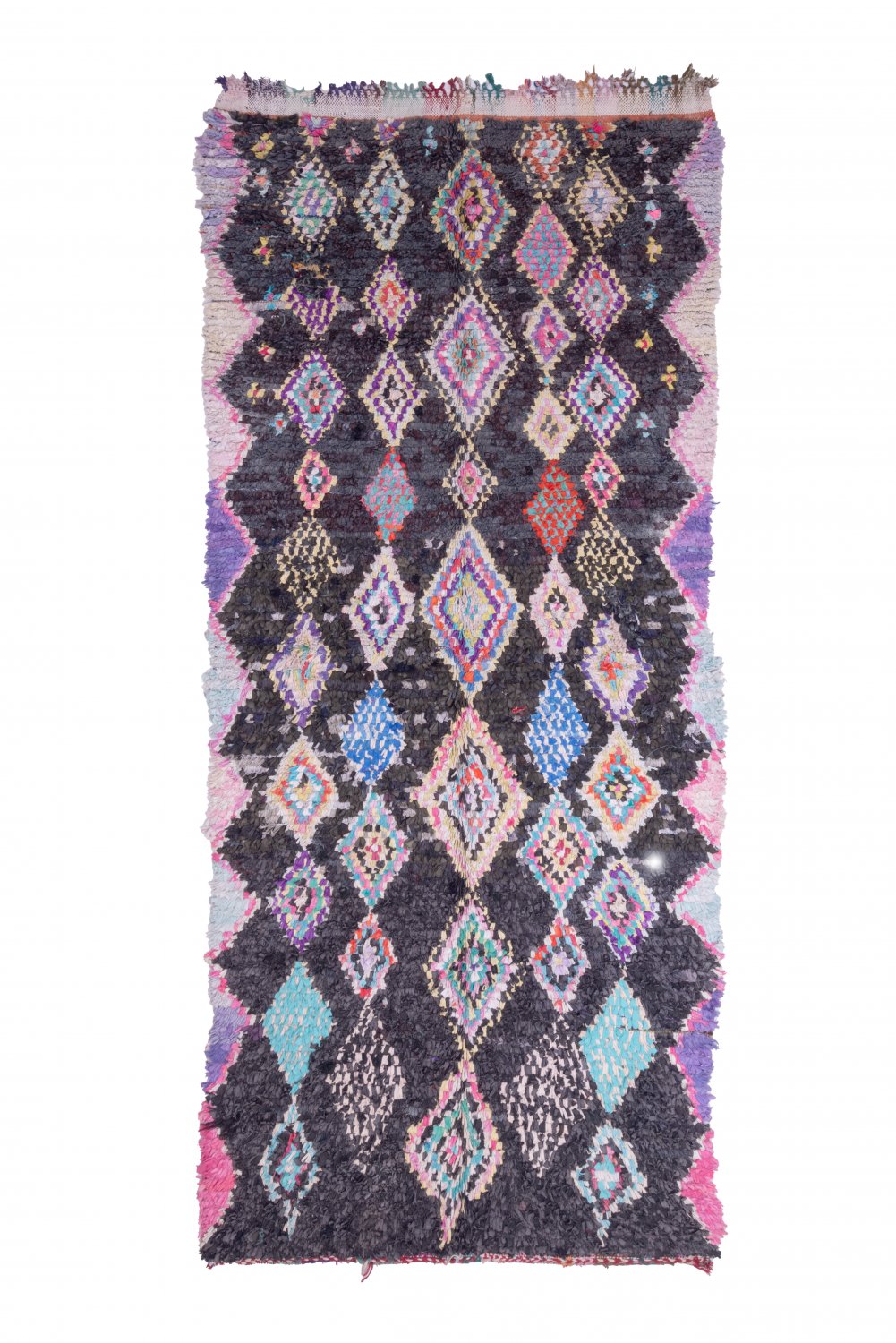 Marokkolainen Kilim matto Boucherouite 310 x 140 cm