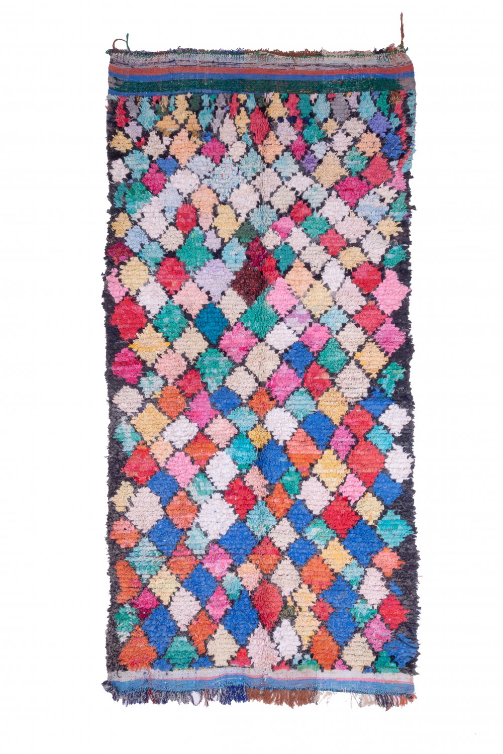 Marokkolainen Kilim matto Boucherouite 325 x 160 cm