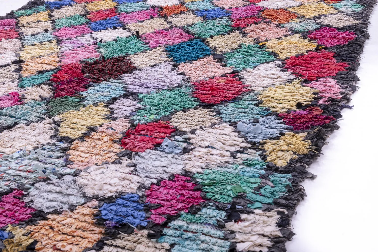 Marokkolainen Kilim matto Boucherouite 325 x 160 cm