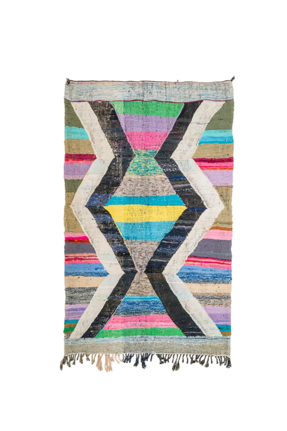 Marokkolainen Kilim matto Boucherouite 130 x 220 cm