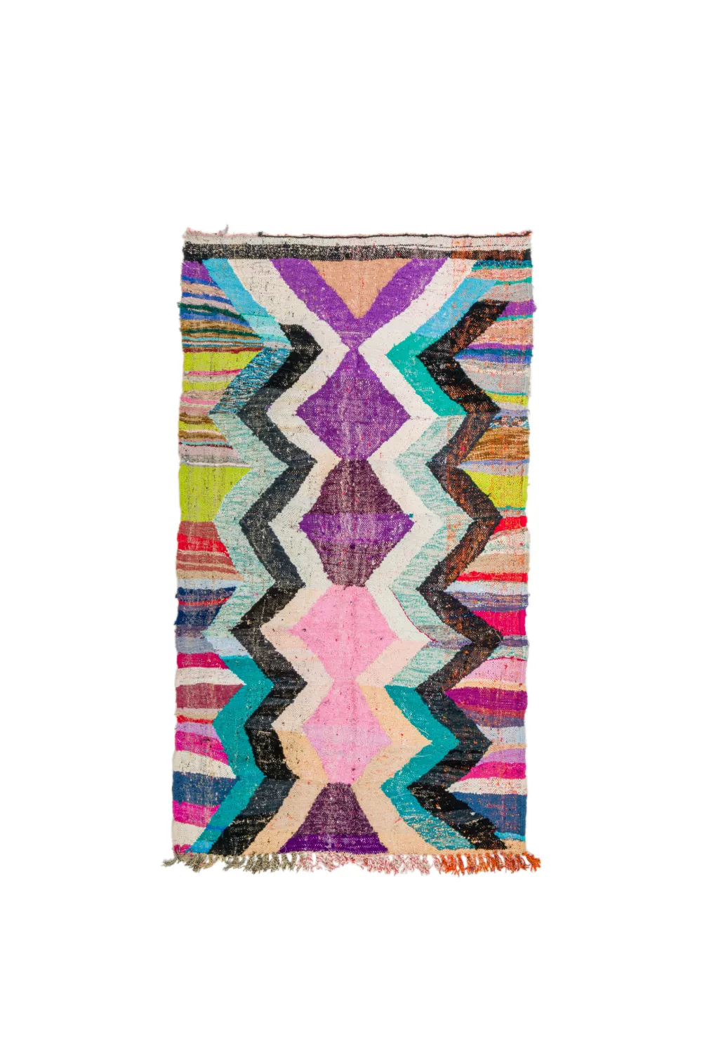 Marokkolainen Kilim matto Boucherouite 130 x 235 cm