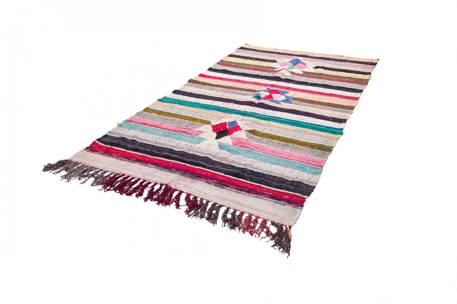Marokkolainen Kilim matto Boucherouite 145 x 295 cm