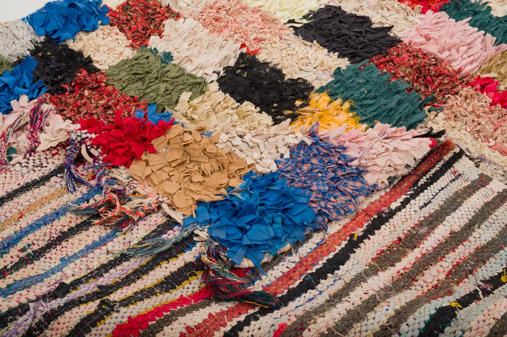 Marokkolainen Kilim matto Boucherouite 280 x 155 cm