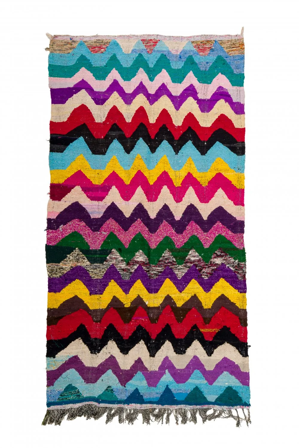 Marokkolainen Kilim matto Boucherouite 125 x 235 cm